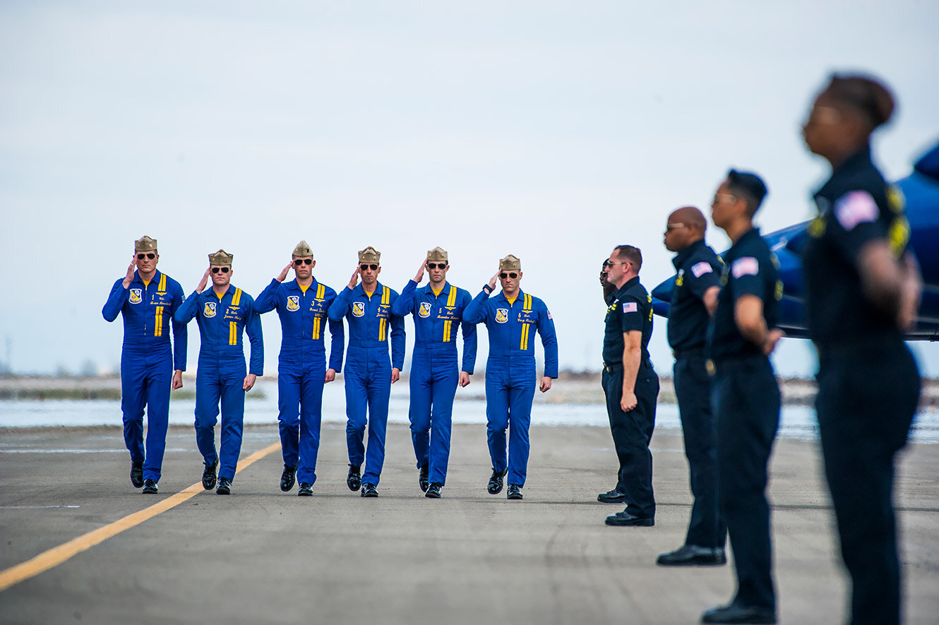 Blue Angles walk the jetway